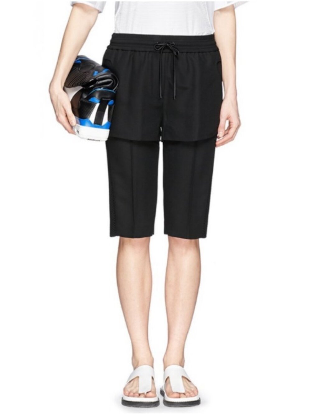 ALEXANDER WANG Runway Double Layer Hybrid Running Shorts Tech Mesh Bermudas